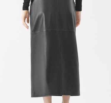 Real Leather Angela Zip Maxi Skirt | Black
