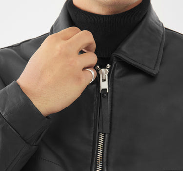 Real Leather Belgravia Worker Jacket | Black