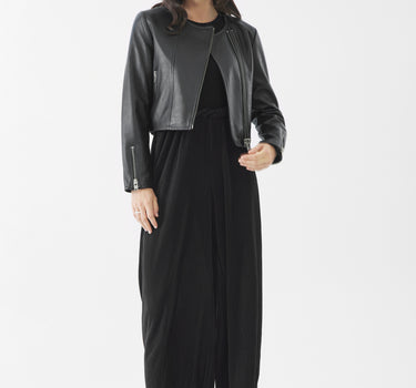 Real Leather Bella Zip Through Jacket | Black