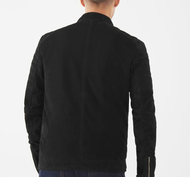 Real Suede Clayton Racer Jacket | Black