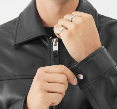 Real Leather Elias Worker Jacket | Black