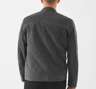 Real Suede Marco Racer Jacket | Asphalt