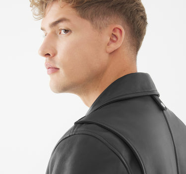 Real Leather Jake Biker Jacket | Black