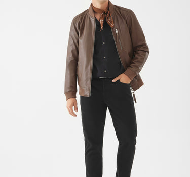 Real Leather Lerwick Bomber Jacket | Bison