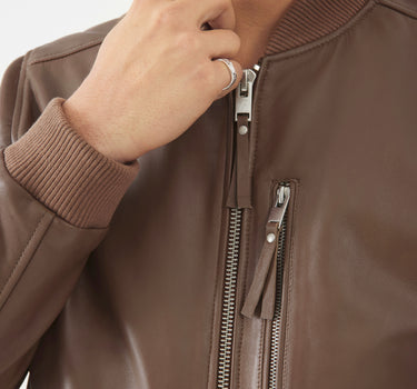Real Leather Lerwick Bomber Jacket | Bison