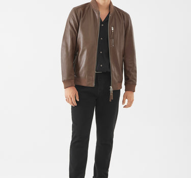 Real Leather Lerwick Bomber Jacket | Bison