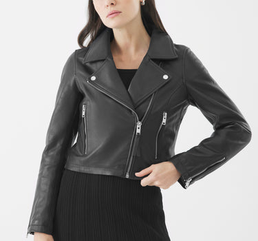 Real Leather Millie Biker Jacket | Black