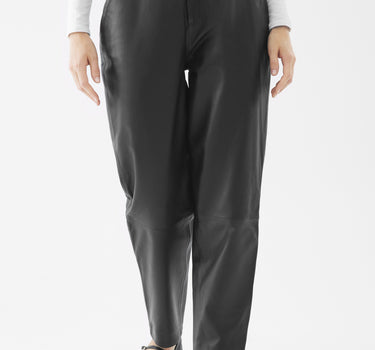 Real Leather Piper Barrel Pants | Black