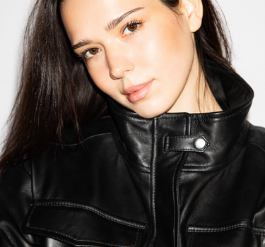 Real Leather  Mila Parka Jacket | Black