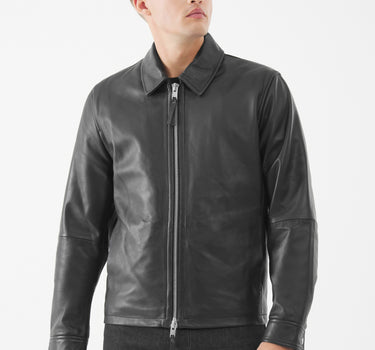 Real Leather Timothy Worker Jacket | Black
