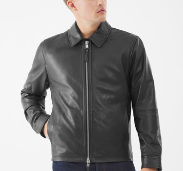 Real Leather Timothy Worker Jacket | Black