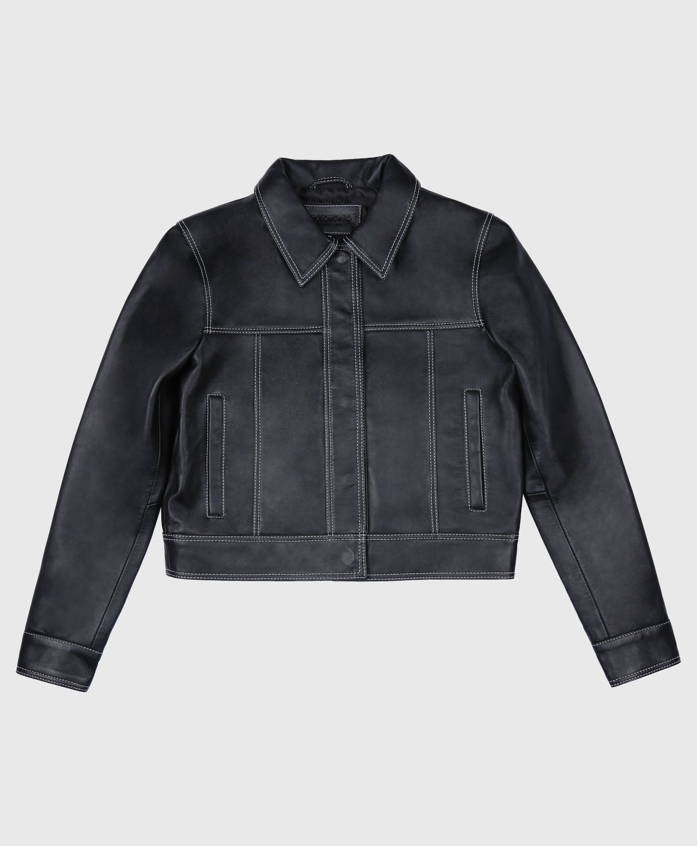 Fernanda Leather Jacket With Contrast Stitch