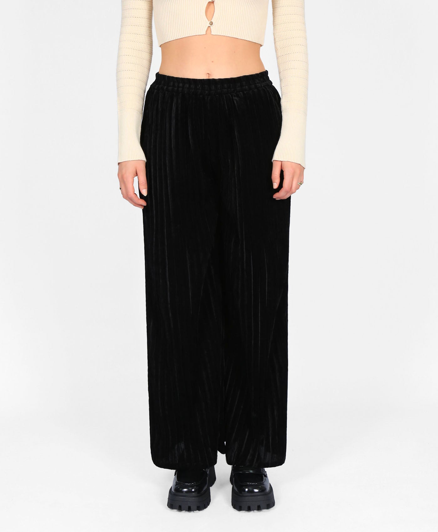 Velvet Wide Leg Trousers