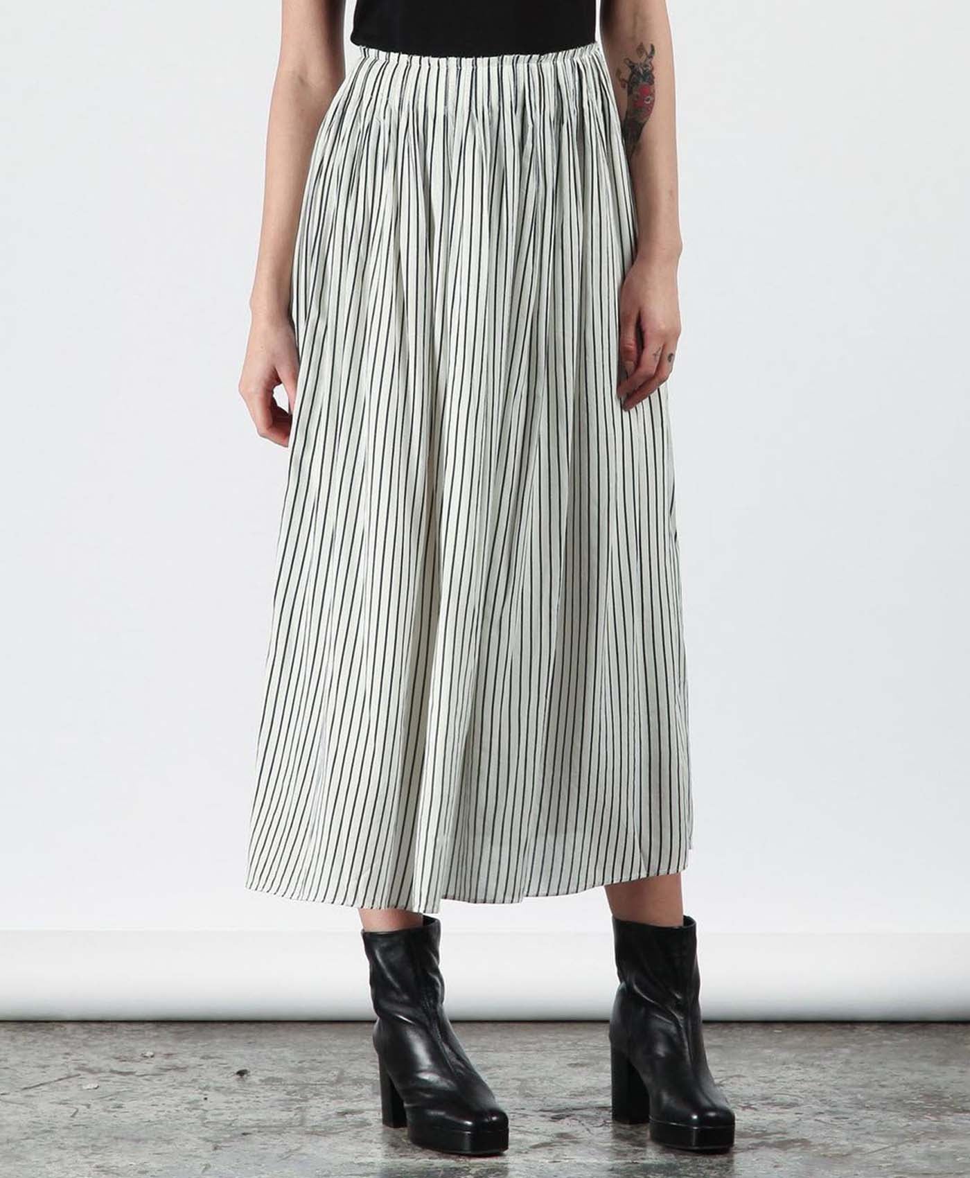 Striped Tuck Skirt