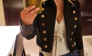 Anastasia in the Military Cropped Jacket