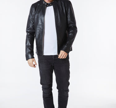 Real Leather Racer Jacket