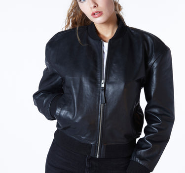 Real Leather Minimal Bomber
