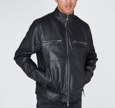 Real Leather Funnel Worker Jacket