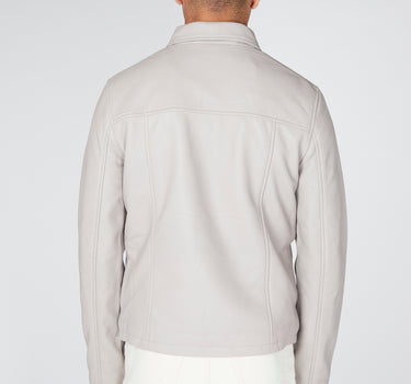 Real Leather Double Pocket Overshirt Jacket