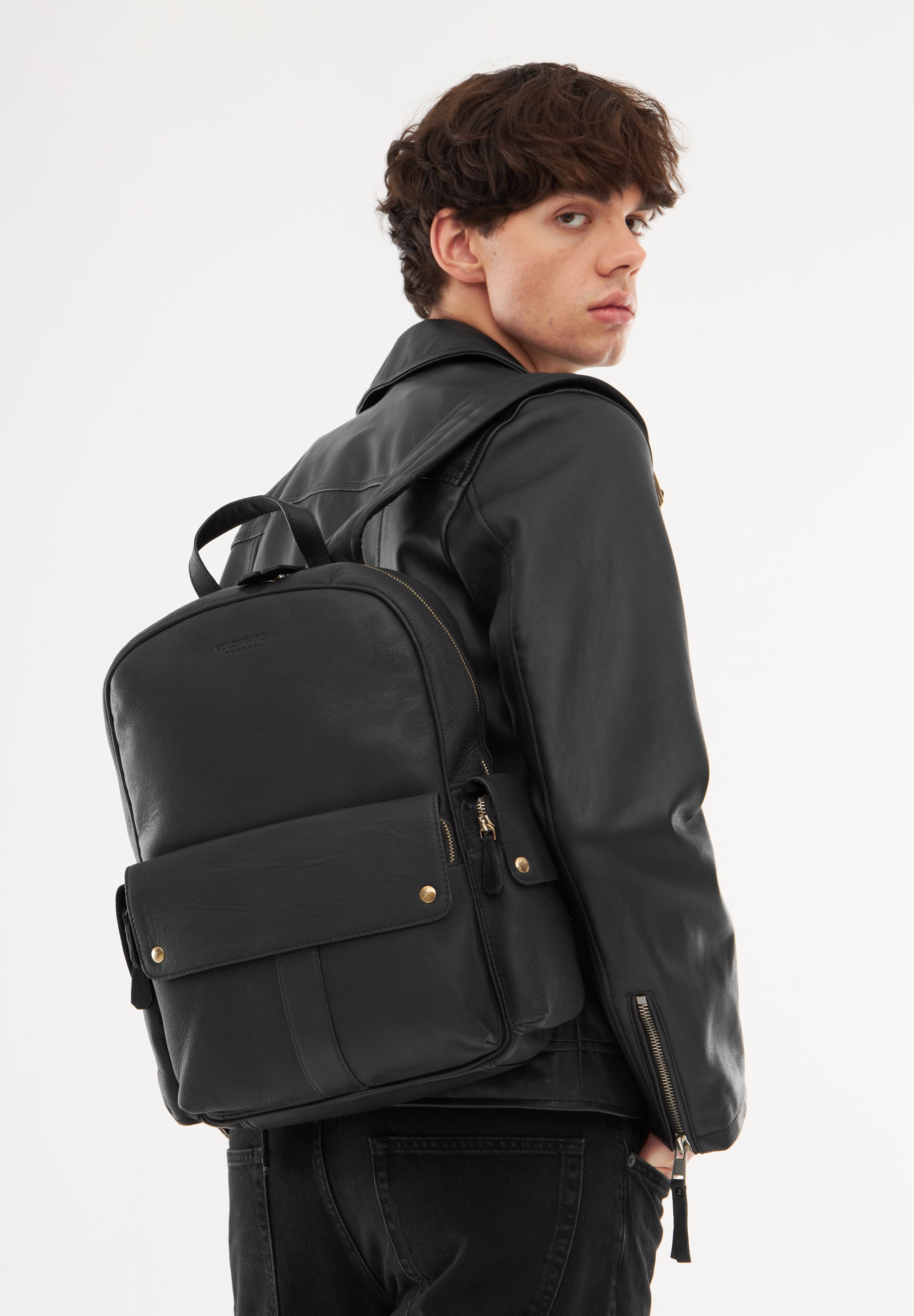 bolongaro trevor leather backpack with mesh pocket Real Leather City Rucksack – Bolongaro Trevor