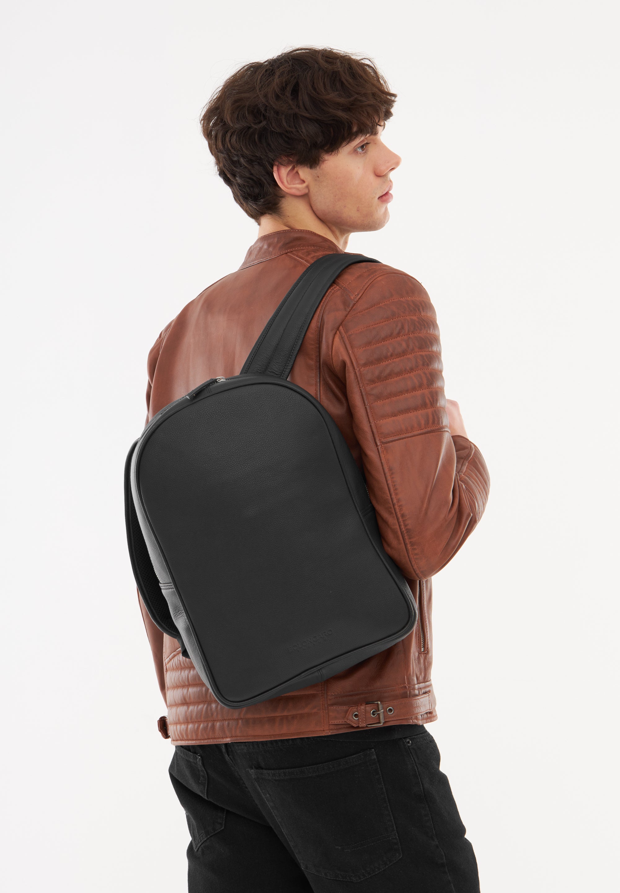 bolongaro trevor leather backpack with mesh pocket Real Leather Minimal Rucksack – Bolongaro Trevor