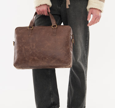 Real Leather Dieter Crossbody Satchel