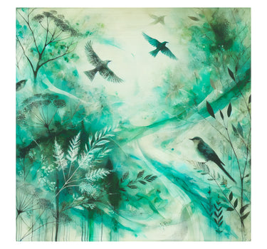 Birds Silk Printed Scarf