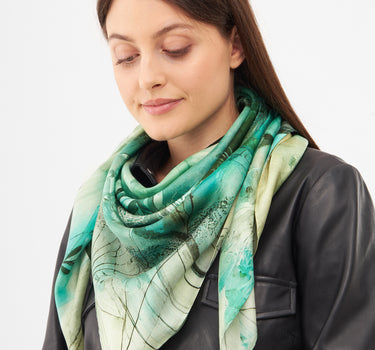 Birds Silk Printed Scarf