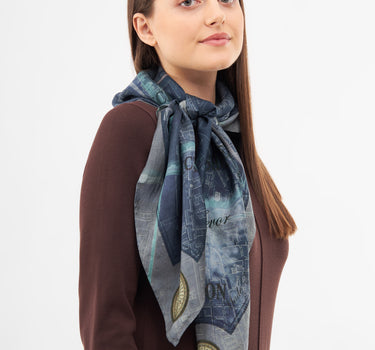 LondonBy Night Silk Printed Scarf