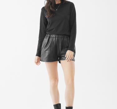 Real Leather Tracie Shorts | Black