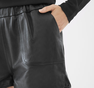 Real Leather Tracie Shorts | Black