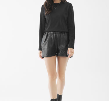 Real Leather Tracie Shorts | Black
