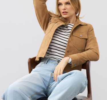 Ayla Suede Trucker Jacket