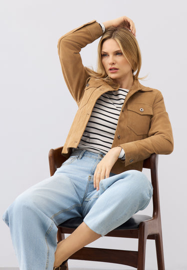 Ayla Suede Trucker Jacket