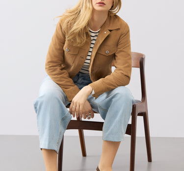 Ayla Suede Trucker Jacket