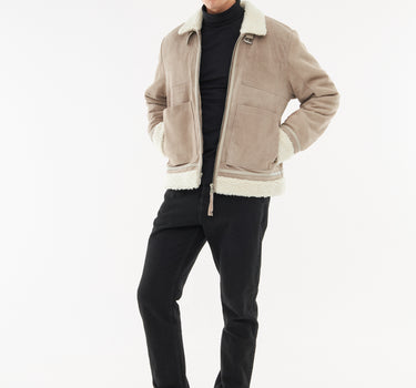 Real Suede Shearling Patch Jacket