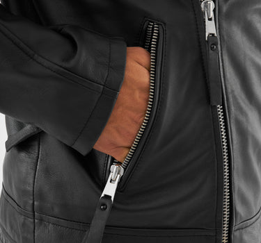 Real Leather Classic Biker Jacket