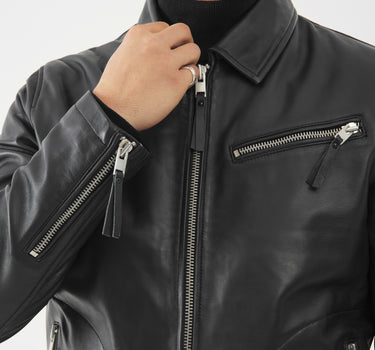 Real Leather Cooper Jacket | Black