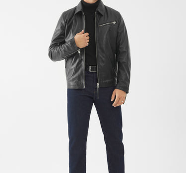 Real Leather Cooper Jacket | Black