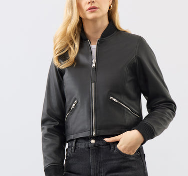 Darcie Leather Bomber Jacket