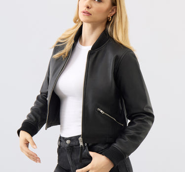 Darcie Leather Bomber Jacket