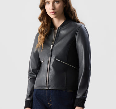 Real Leather Darcie Bomber