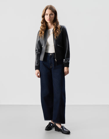 Real Leather Darcie Bomber Jacket