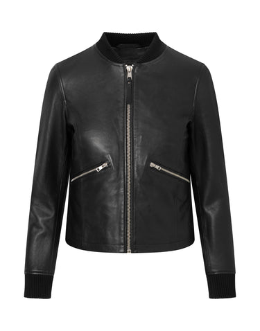 Real Leather Darcie Bomber Jacket