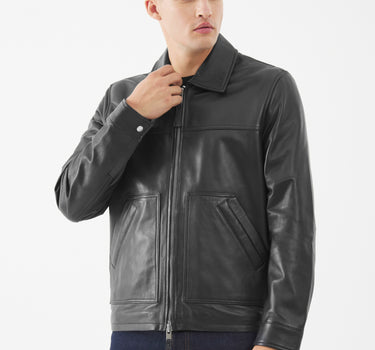 Real Leather Elias Worker Jacket | Black