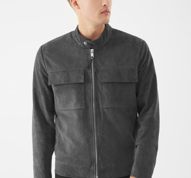 Real Suede Marco Racer Jacket | Asphalt