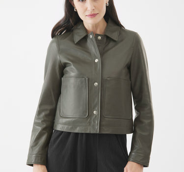 Real Leather Evie Worker | Dark Smokey Olive