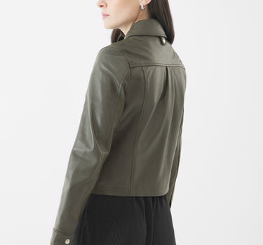 Real Leather Evie Worker | Dark Smokey Olive