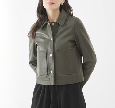 Real Leather Evie Worker | Dark Smokey Olive