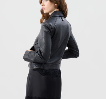 Real Leather Faye Belted Zip Through